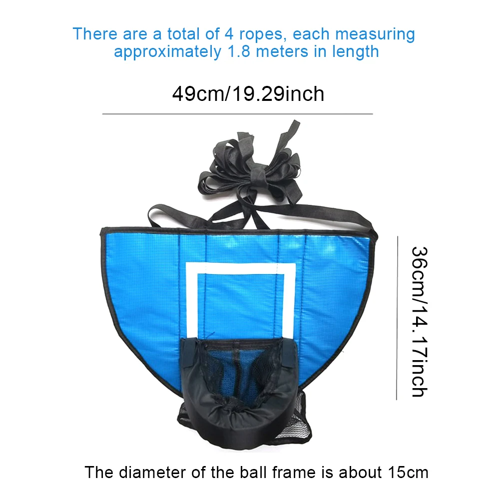 Trampoline Basketball Hoop Kit with Pump and Mini Ball Kids Sport Games Trampoline Accessory for and All Ages
