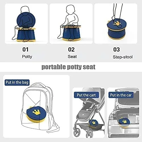 Portable Potty Child  Portable Fold Potty Seat with Storage Bag Portable Potty Child for Toddler Girls & Boys 6