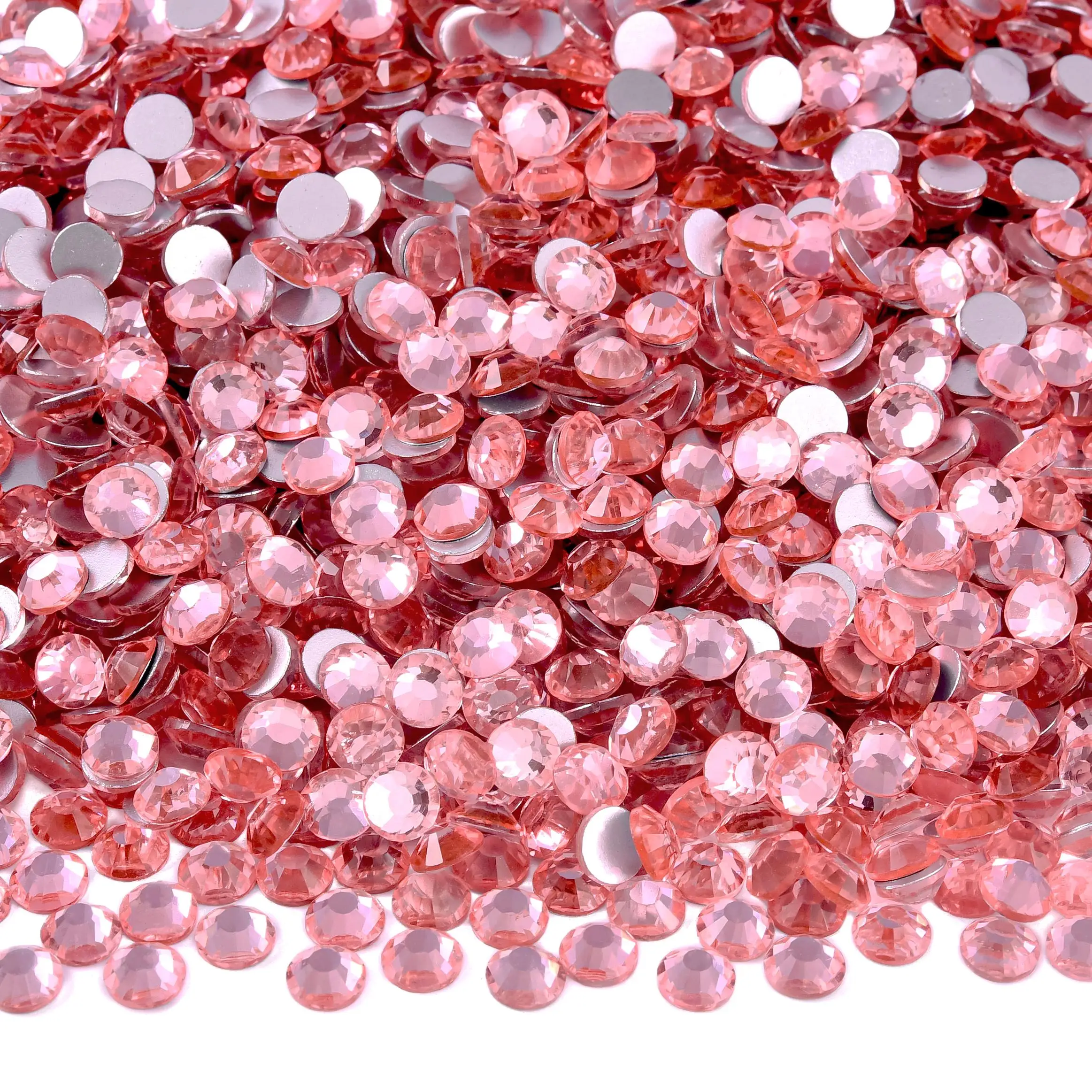 Light Pink GemStone Mix Non-Hotfix Flatback Rhinestones for Nail Art and Garment Decorations