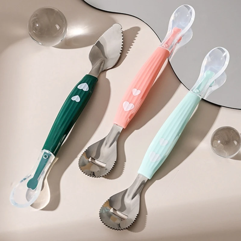 Dual-Head Baby Spoon Feeding Spoon for Fruit Puree Making Toddler Multipurpose Feeder Spoons Safe Tableware baby feeding spoon