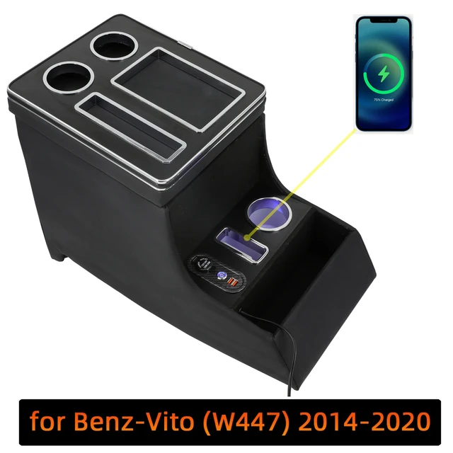 For Benz-vito (w447) 2014-2020 Car Armrest Box Wireless Fast Charging  Mobile Phone Charging With Usb Interface Cigarette Lighter - Armrests -  AliExpress