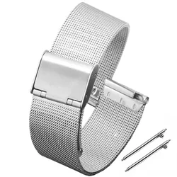 Universal Quick Release Stainless Steel Milanese Watch Band Strap - 22mm (Silver)