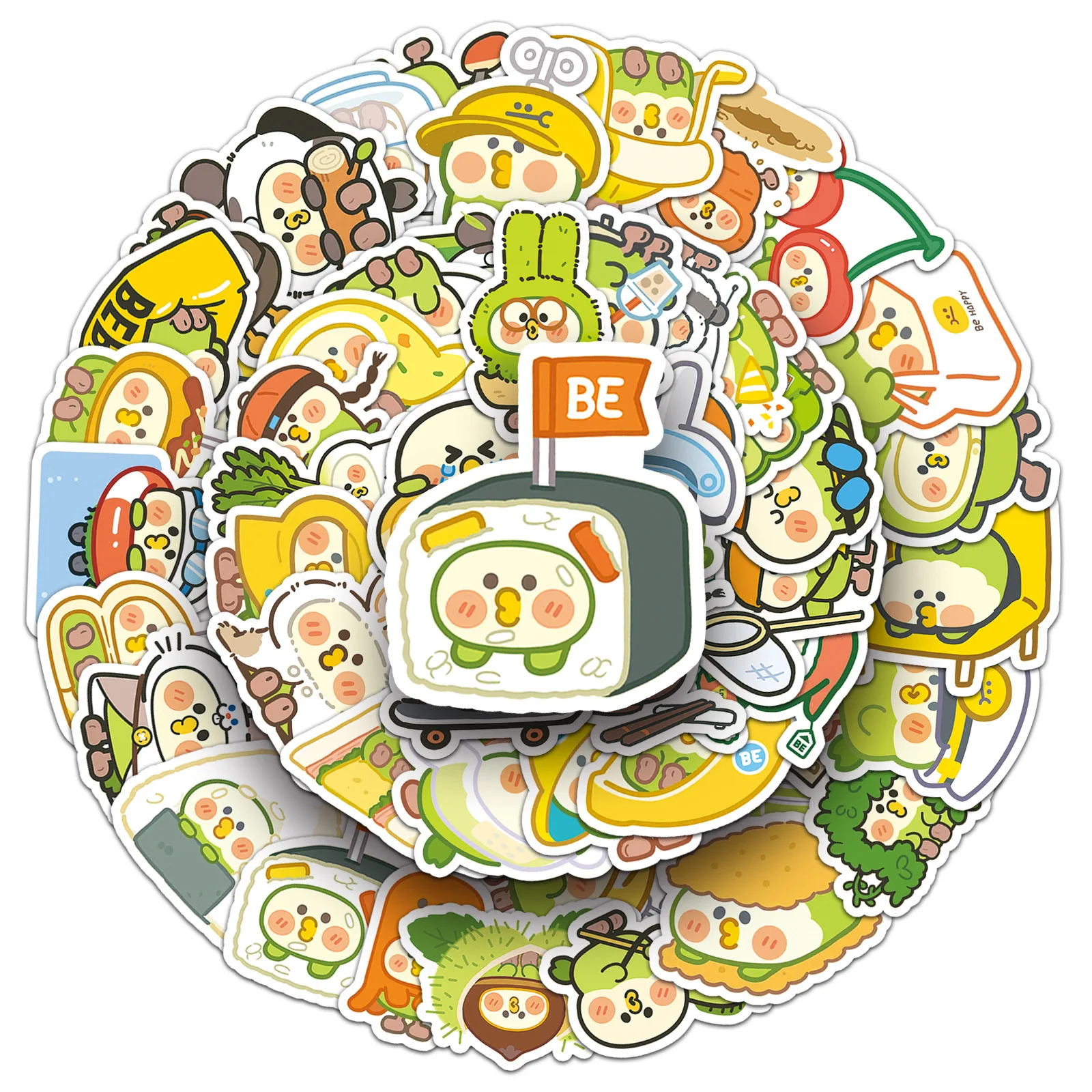 50Pcs 귀여운 작은 앵무새 비비 스티커 데칼 전화 노트북 가방 노트북 스케이트 보드 방수 스티커
