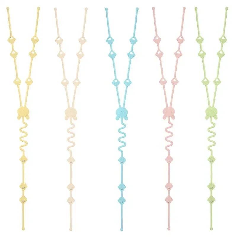 Baby Silicone Toy Straps for Teether Anti-lost Adjustable Cartoon Pacifier Chain Baby Silicon Nipple Holder Stroller Accessories