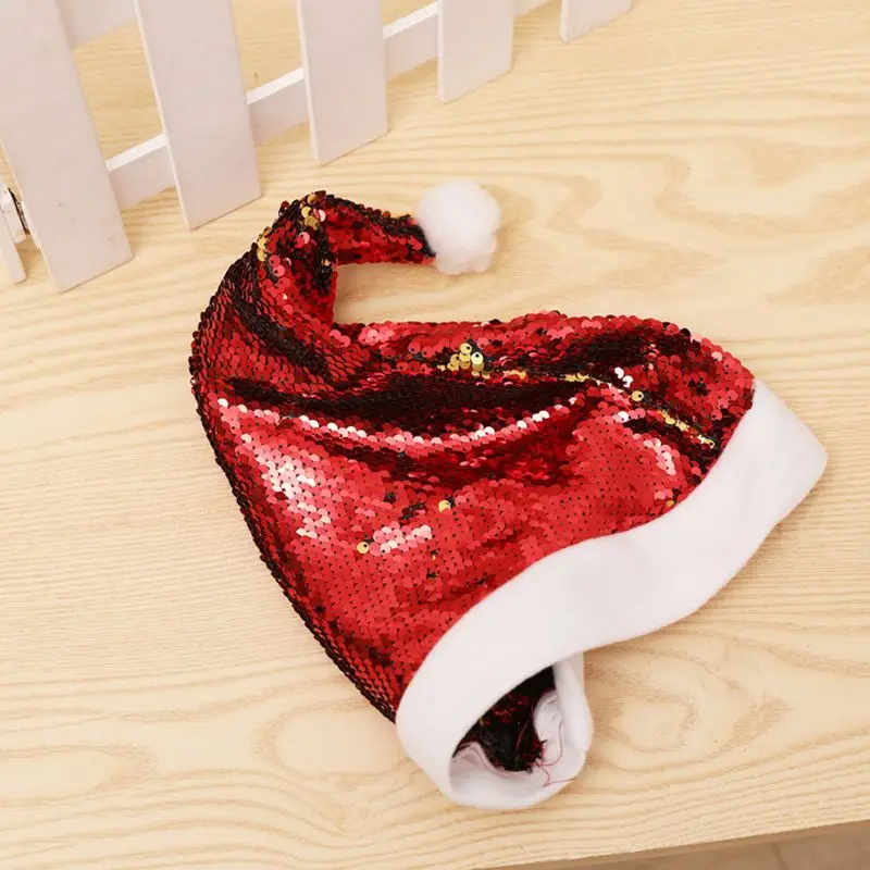 Shining Sequin Funny Party Hats for Adults and Kids Christmas Xmas Santa Hat Cap For Christmas New Year Festival Holiday Party