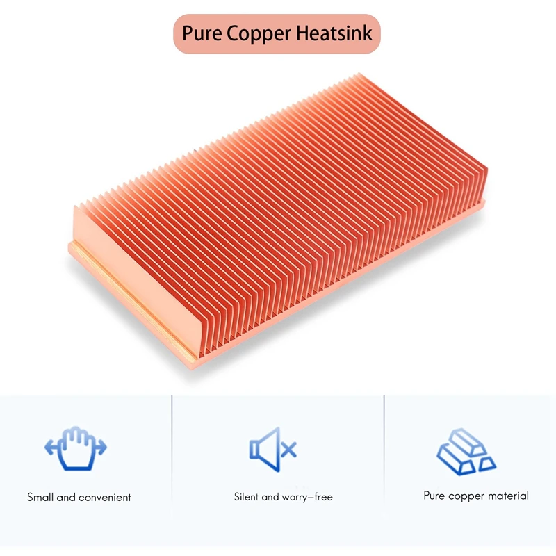 Pure Copper Heatsink 100X50x15mm Skiving Fin Heat Sink Radiator for Electronic RAM Chip LED VGA Cooling Cooler