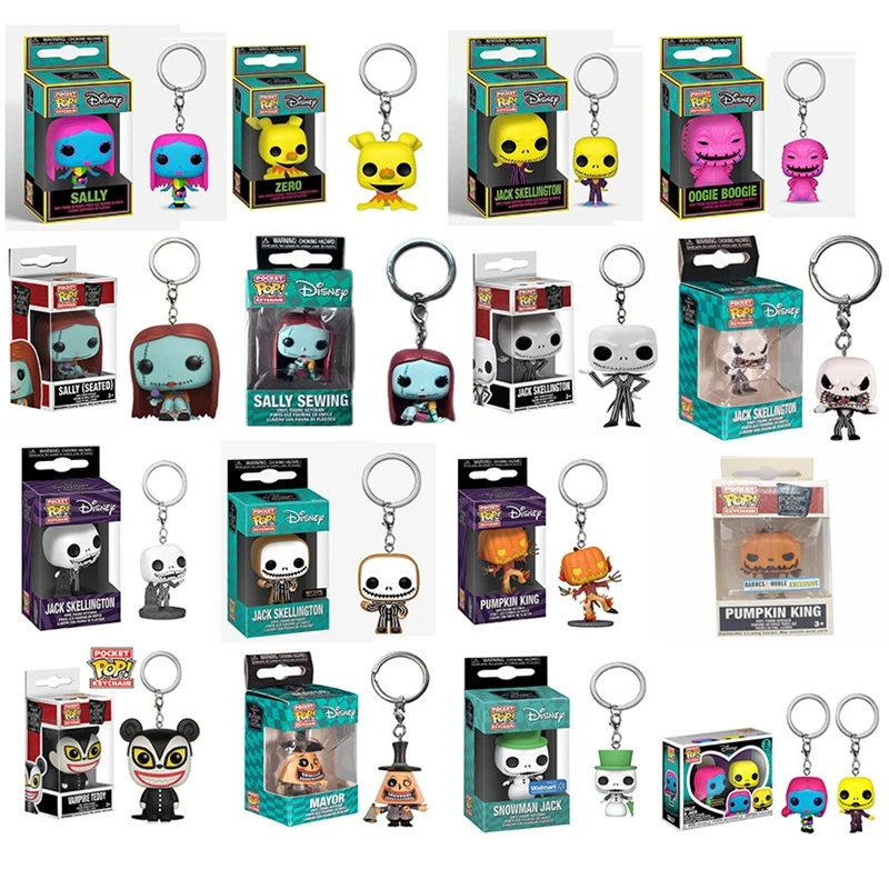 Portachiavi Tascabili Funko 17 Stili The Nightmare Before Christmas Snow-Jack Teddy Mayor Sally Zero Pumpkin Action Toy Figures Toys