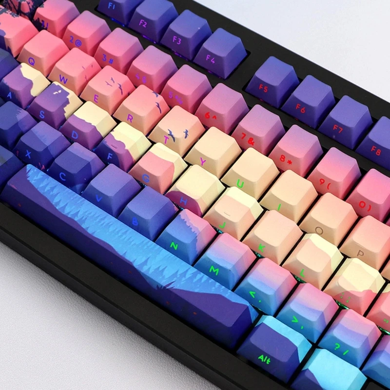 

PBT Keycap Set with 124 Keys Cherry Doubleshot Craft, Side-lit Backlight