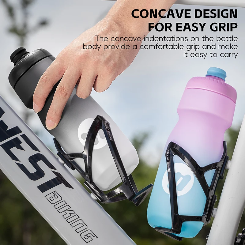 WEST BIKING Outdoor Cycling Bottle 550ml/650ml Colorful Gradient Bike Bottle Lightweight Water Kettle MTB Road Bike Accessories