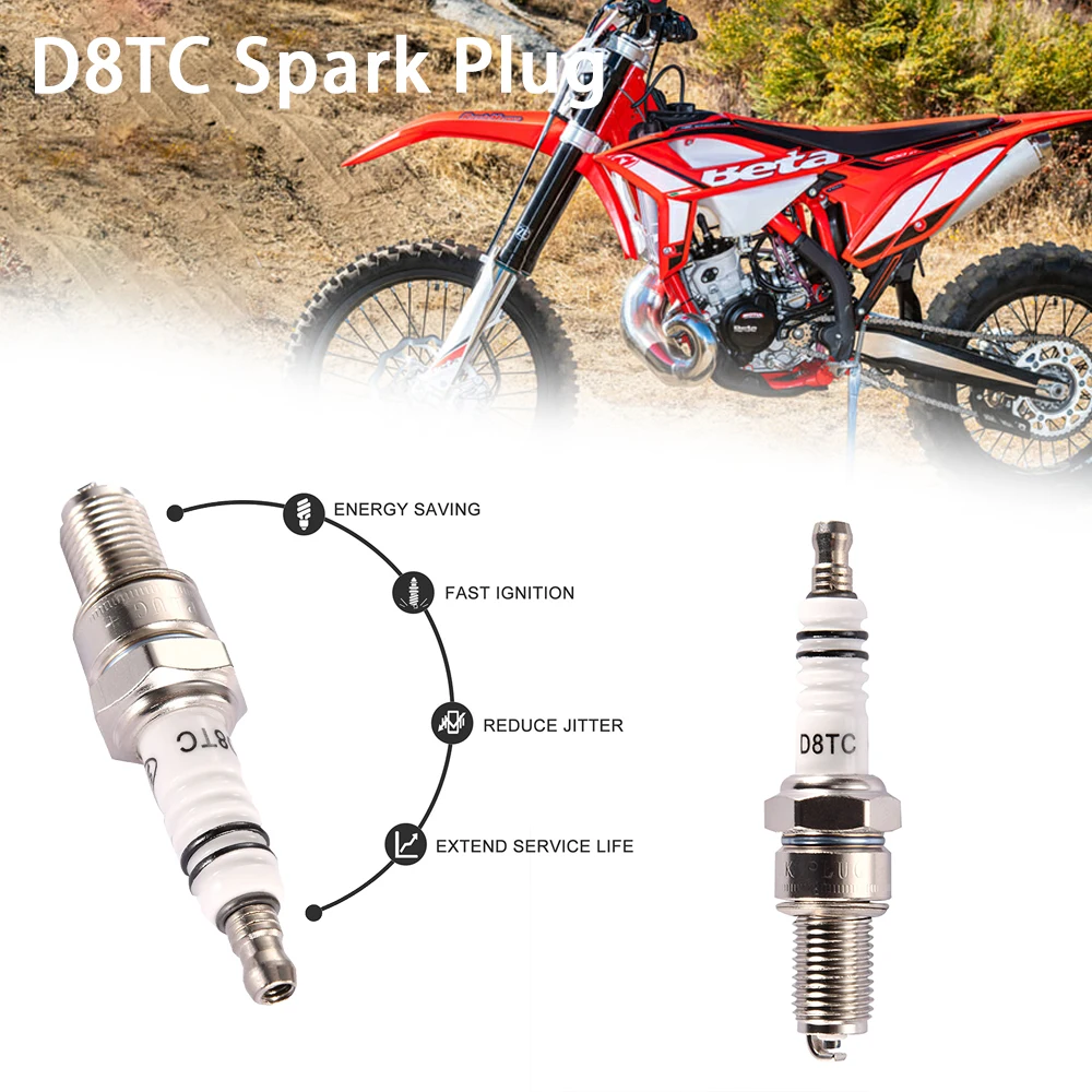 범용 D8TC 점화 플러그, ATV, 더트 바이크, 이동 카트, 모페드 스쿠터, 125cc, 150cc, 200cc, 250cc, 1 개