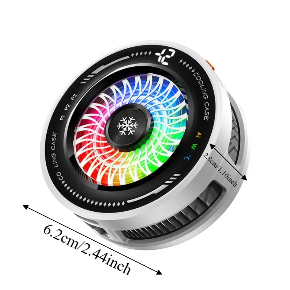 4가지 모드 자기식 휴대폰 쿨러 대형 방열면 LED 조명 냉각 팬 휴대폰 라디에이터 RGB 다채로운 조명