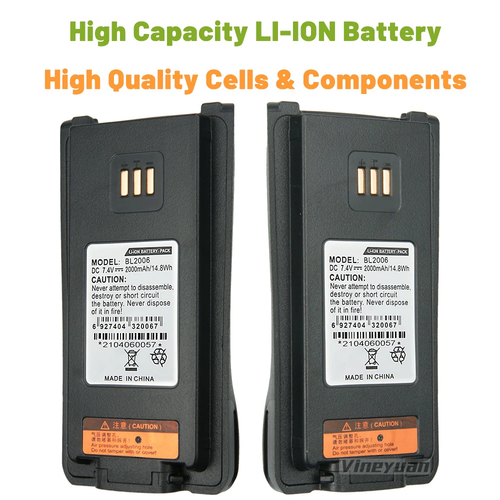 BL2008 for HYT DMR PD-702 DMR PD-782 Two-Way Radio Battery Replacement Battery Part No.BL2006 PD-502 BL2006Li 