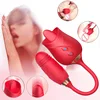 Double Head Vibrator Rose Tongue Licking Goods for Adults Strong Sucking Vibrator for Women 10 Speed Vibration Vagina Massage 1