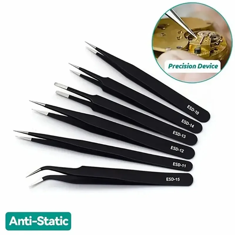 6pcs Precision Long Tweezers Set For Electronics Repair