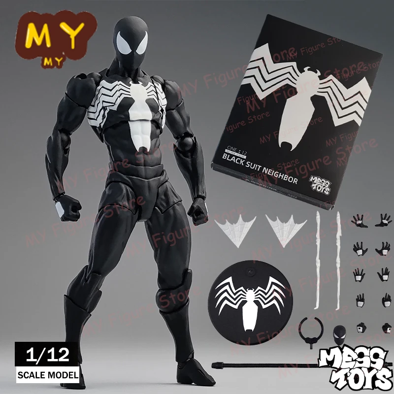 Mess Toys Spiderman Figure Black Suit Neighbor Symbiote MessToys Scarlet Neighbor Action Figure CT Toys Black Red Spider Man Toy
