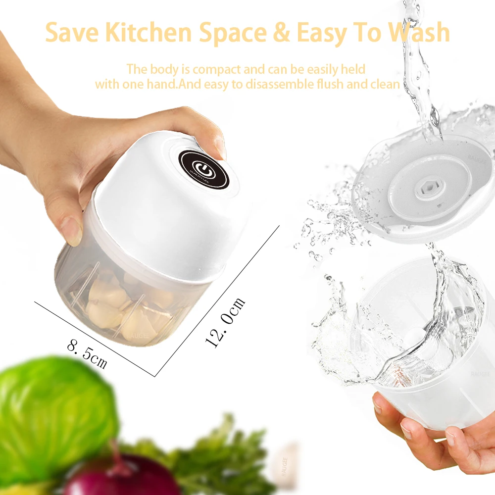 Mini Electric Garlic Chopper Mini Garlic Masher Crusher Vegetable Chili Chopper Rechargeable One-click Food Processor