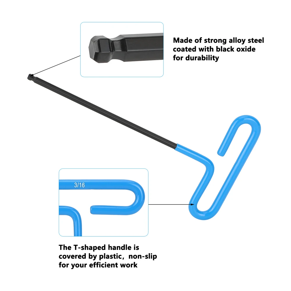 CAMVATE Camera T-Handle Hand Tools Ball-Point Hex Wrench Screw Tools (4mm&3/16") Ball-End Design For Easier Operation