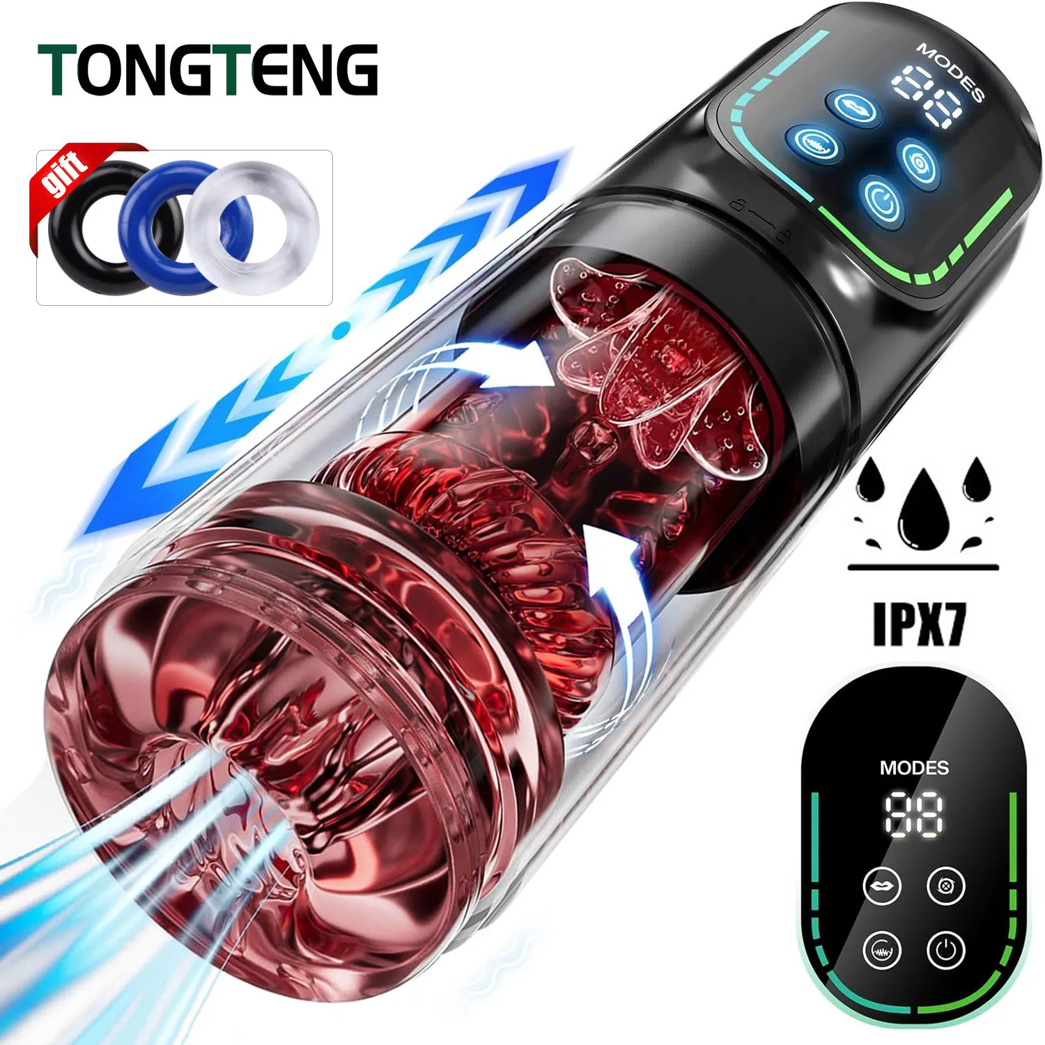 Male Masturbator Telescopic Rotation Cup Vagina Blowjob Adults Sex Toys for Men Piston Automatic