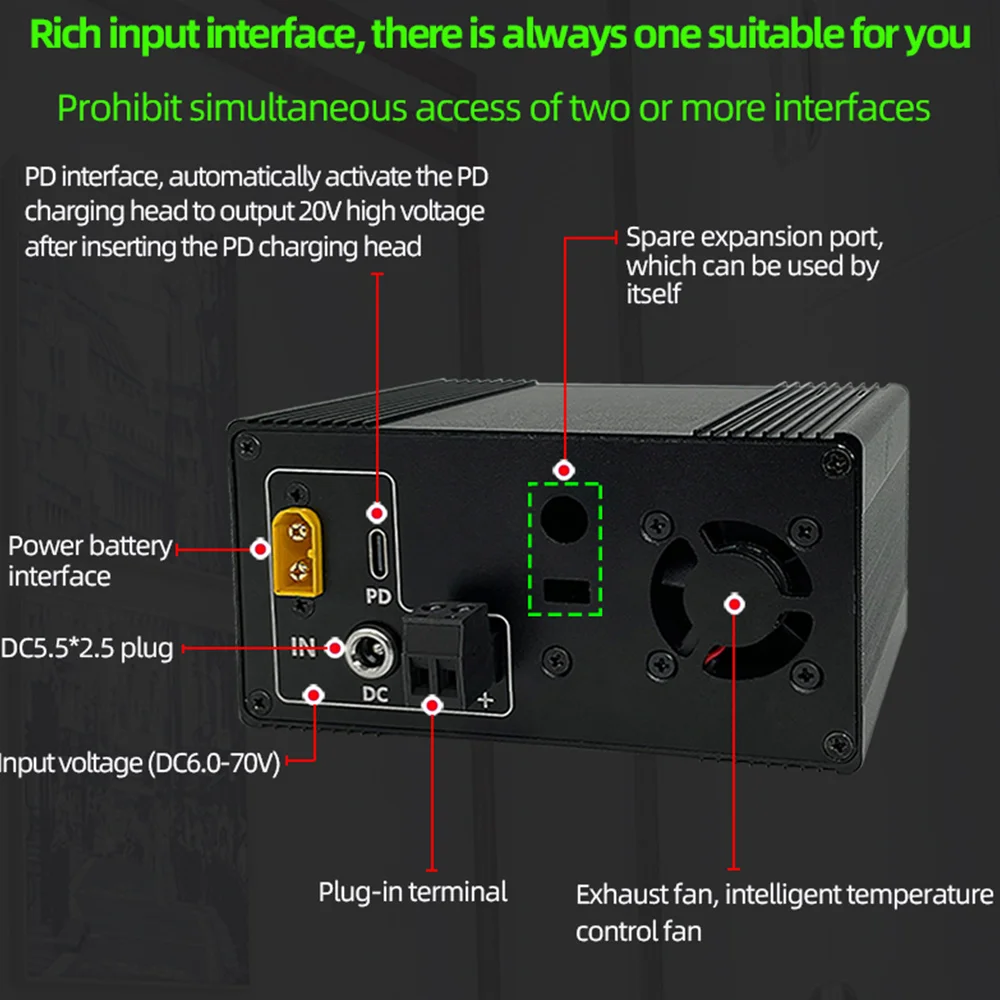 Aluminum Alloy Multiple Interfaces DIY Shell Kit for XYH3606 CNC DC Buck Boost Converter Only Case