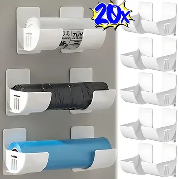 20/2pcs Trash Bags Shelf Holder Wall Mounted Plastic Bag Film Container 1