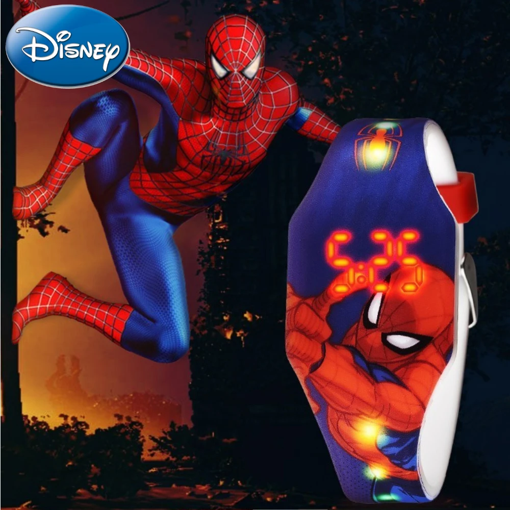 Marvel Iron Man Frozen Spiderman Colorful Flash Watch Silicone Material LED Digital Display Time Girl Boy Clock Relogio Masculin