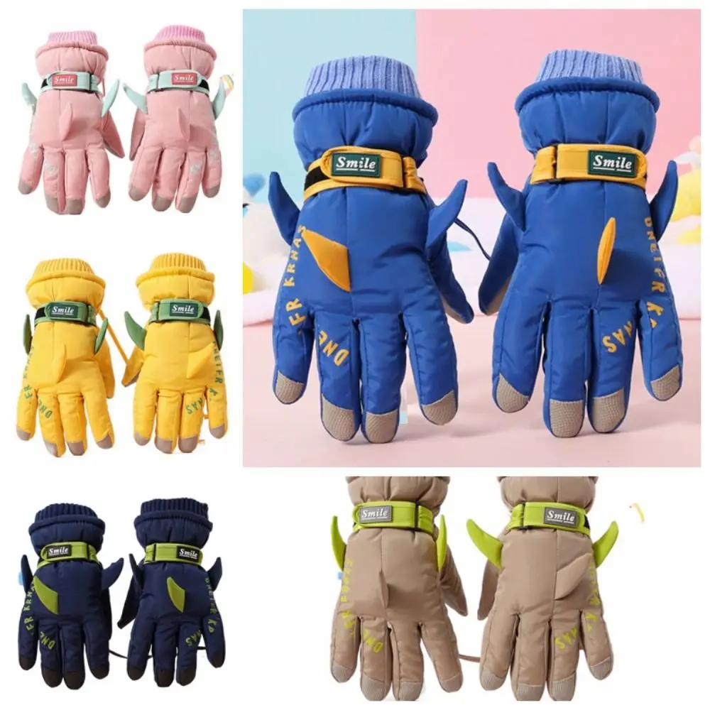 

Full Palm Ski Gloves Windproof Waterproof Full Finger Gloves Anti Slip Plush Velvet Thickened Winter Warm Gloves Outdoor Sports