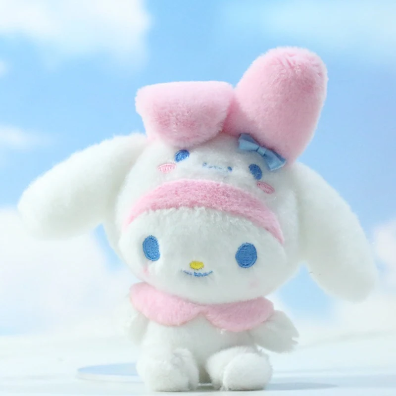 Plush Keychain Key Chain Cartoon Sanrio Plush Toys Keychain Kawaii Ornaments Pink Cinnamoroll Kuromi My Melody Anime Peluche Diagonal Bag Keychains