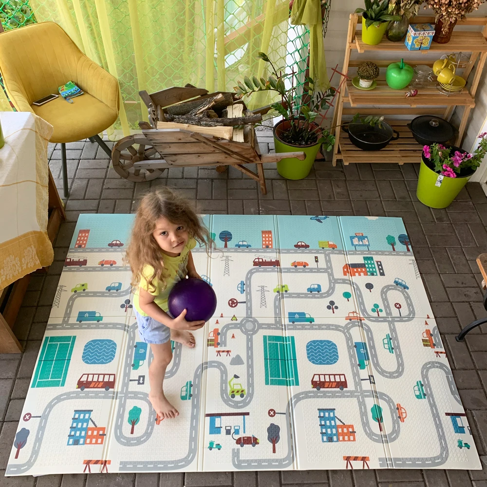 Miamumi Foldable Floor Baby Play Mat Kid Playmat Crawling Carpet Children Toddler Thermal Rug Game Pad Foam Educational Toy Gift 6