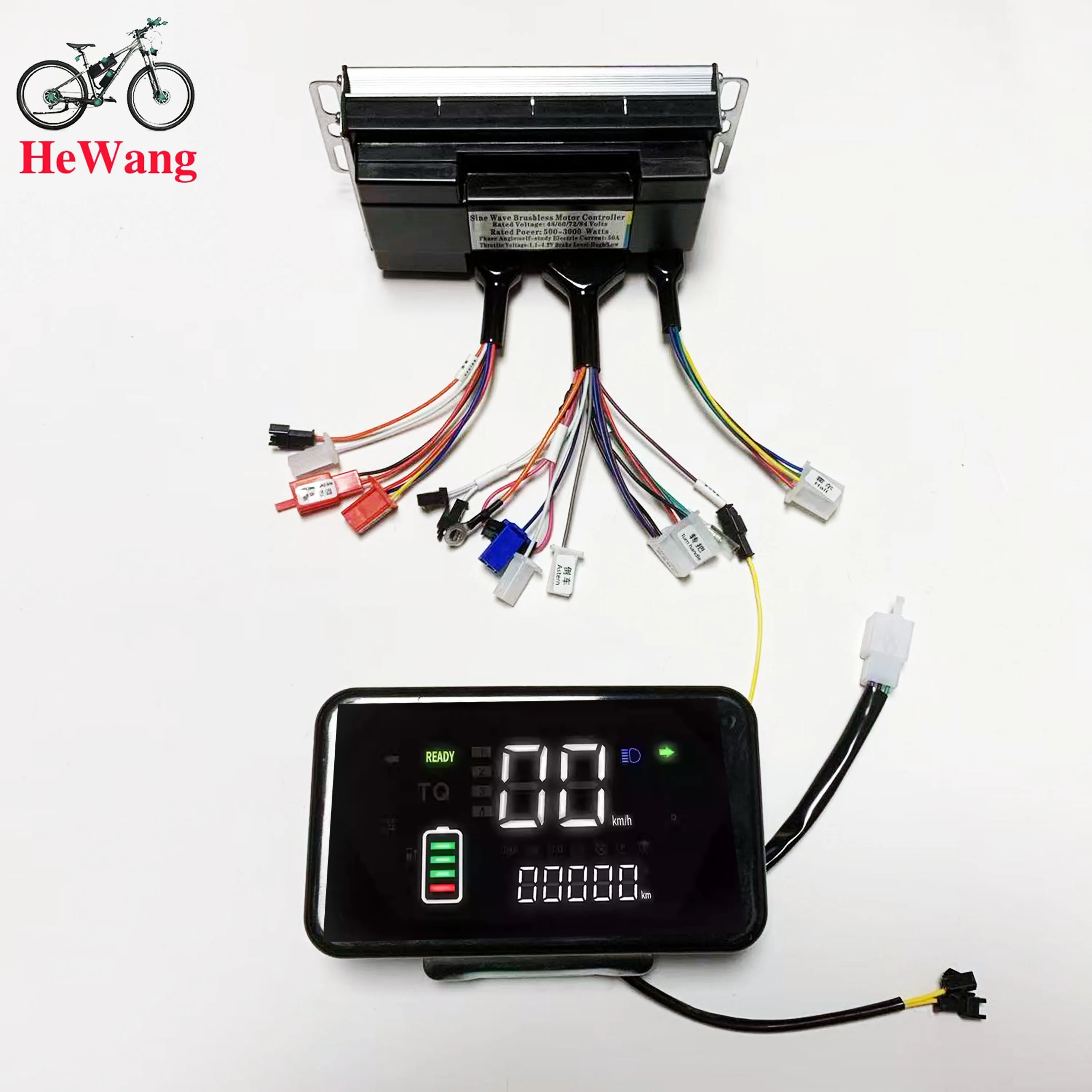 Sine wave 50A 3000W brushless motor controller + 3-speed adjustable throttle + L
