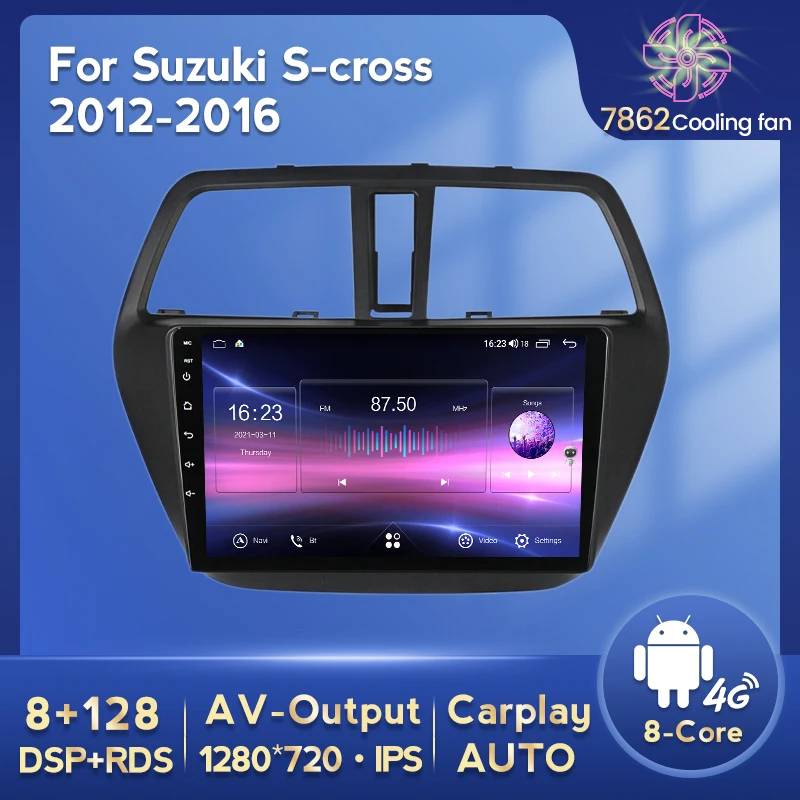 NaviFly для Suzuki SX4 2 S-Cross 2012 - 2016 8G 128G 1280*720 Carplay Android 11 автомобильный видеоплеер Радио