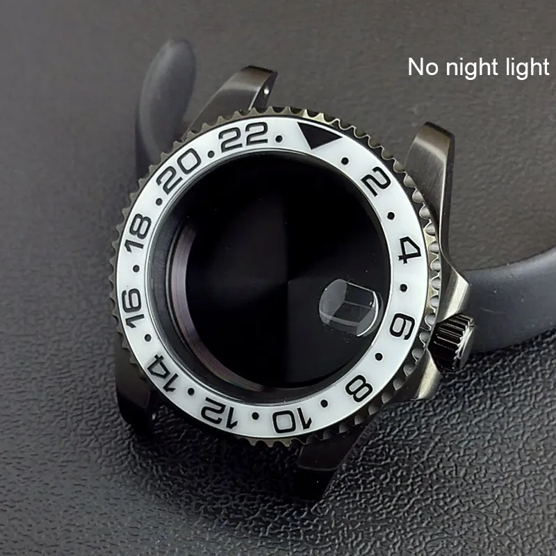 40MM Sapphire Glass GMT Bidirectional Rotation Watch Case with Accessories