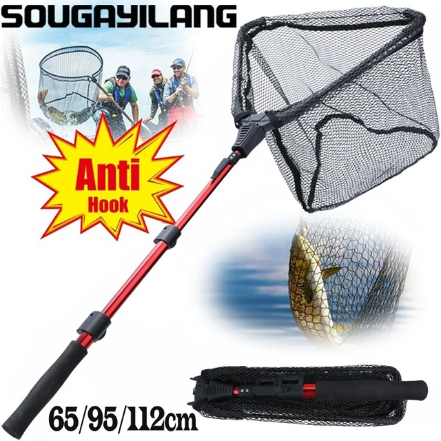 Fishing Net Retractable Fishing Net Telescoping Foldable Landing Net Pole Folding  Landing Net for Fly Fishing Fishing Net Fish Landing Net (Color : Black  3section 120cm) : : Sports & Outdoors