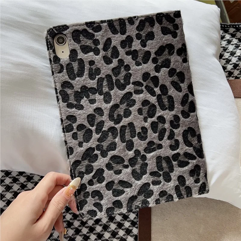 Leopard Print Plush Texture Tablet Case