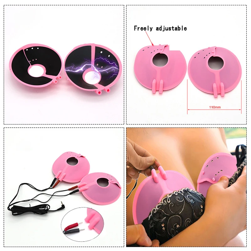BDSM Electric Shock Vaginal Pen Vibrators Egg Electro Nipple Clamps Breast Clitoris Stimulator Massage Sex Toys For Couple Flirt