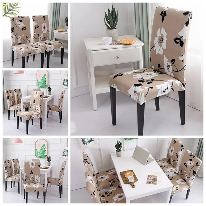 

Chair Covers Set Of 4 Stretch Modern Chair Slipcovers For Dining Room Wedding Party Chair Protector (Late Autumn)