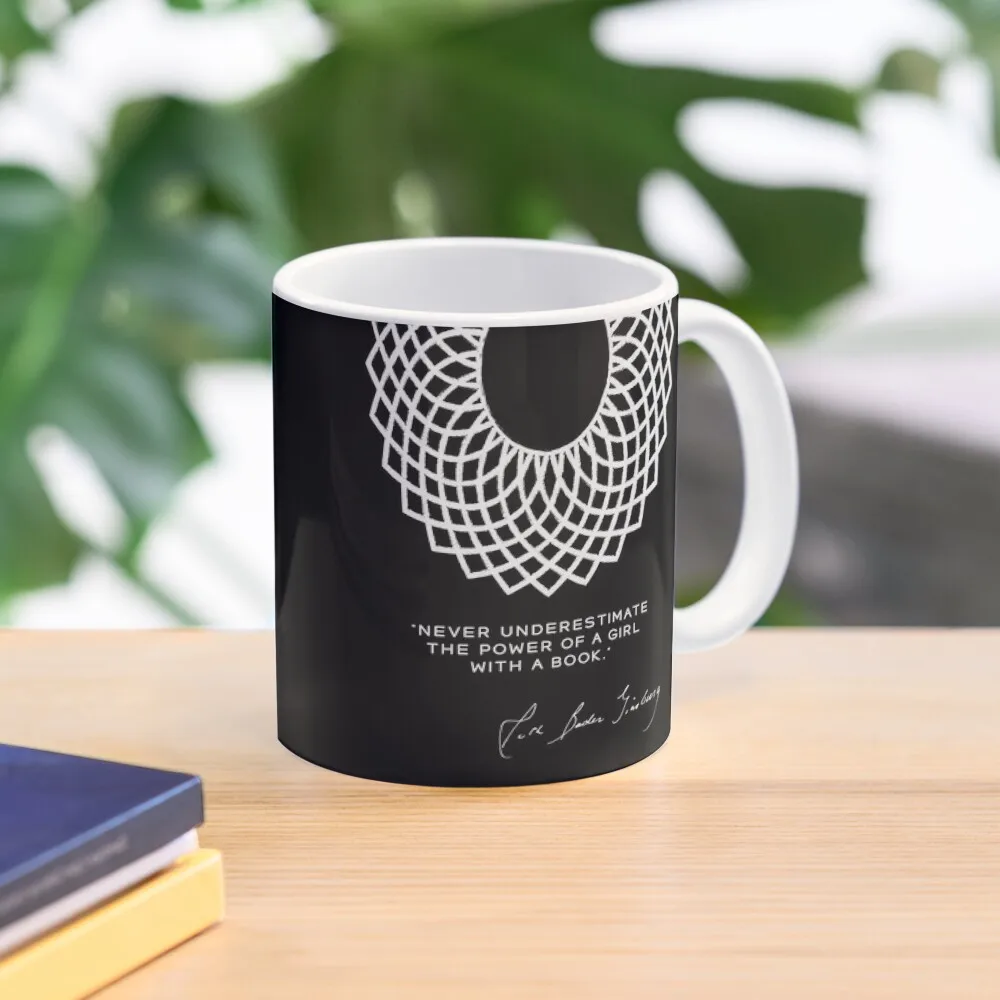 

RBG Never Underestimate the Power of a Girl With a Book Coffee Mug Anime Cup Ceramic Coffee Cups