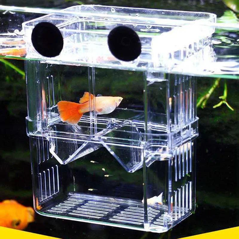 Fish Breeding Box Acrylic Fish Breeder Box Breeding Isolation Box Fish Hatchery Divider Shrimp Clownfish Aggressive Prevent Injured Aquarium