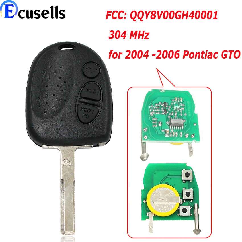 2Pcs Smart Remote Key Case Shell For 2004 2005 2006 Pontiac Gto Fob 
