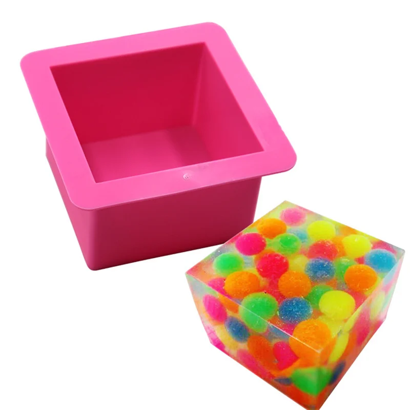 6 inch Large Square Cube Rendering Soap Silicone Molds DIY Toast