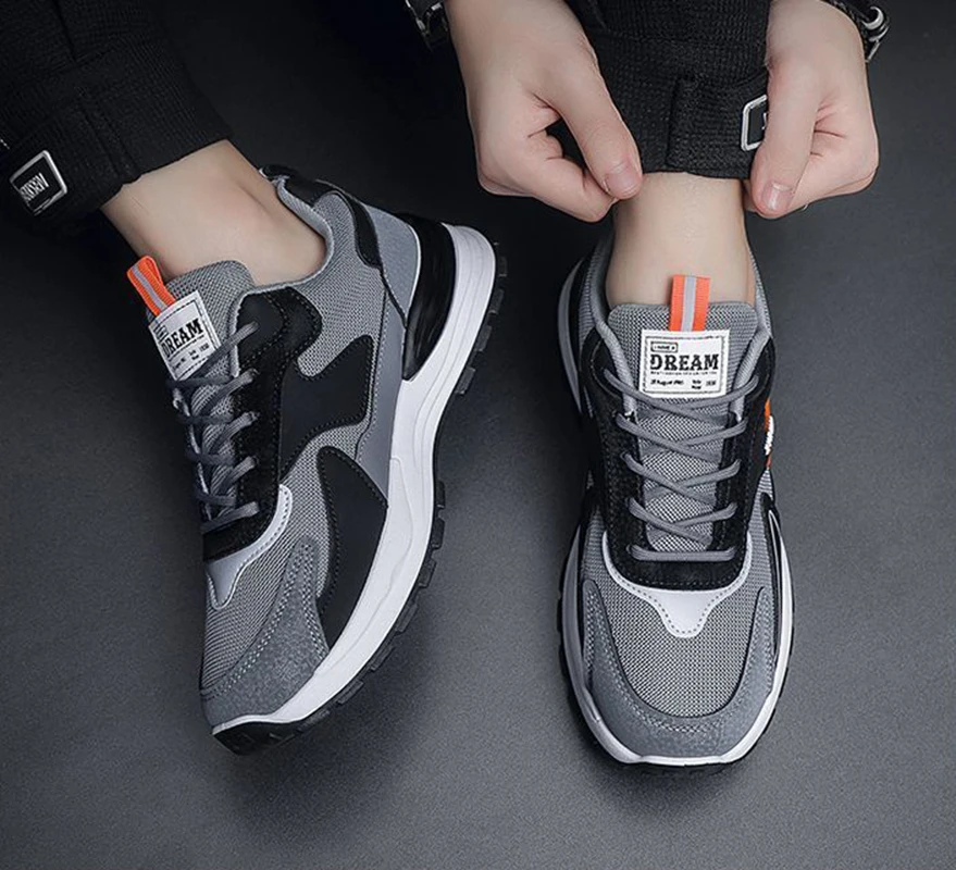 أحذية رياضية رجالية شبكية جيدة التهوية، خفيفة الوز...