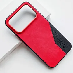 Denim Style Leather Texture Phone Case with Two - Tone Stitching - Shockproof and Drop - Resistant Design - Poco F8 ultra (Red)