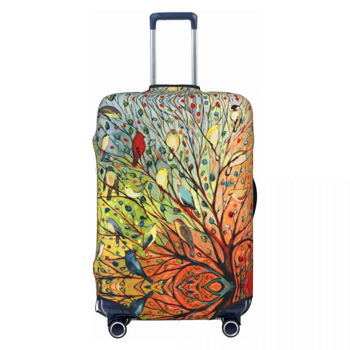 27 Birds Suitcase Cover Oil Painting Elastic Business Protector Luggage Case Vacation