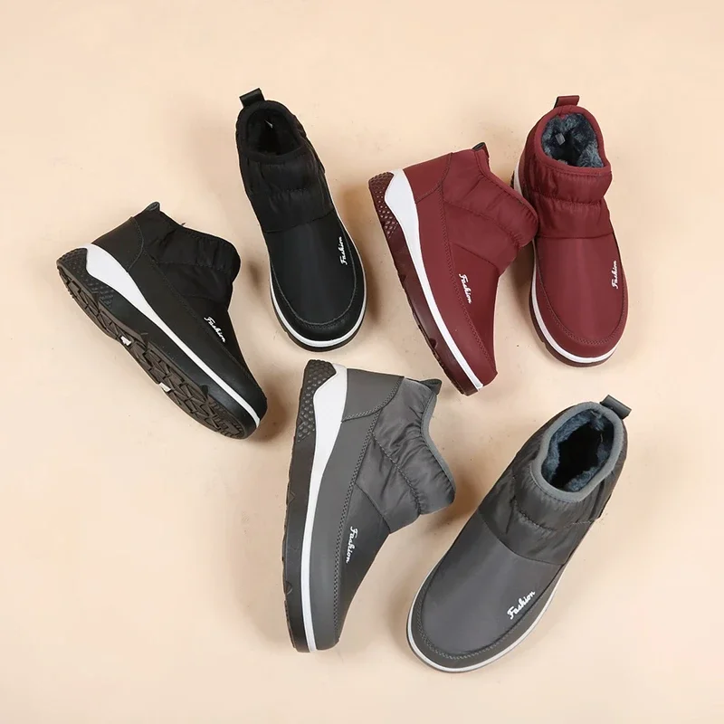 Women Boots Winter New Fashion Warm Ankle Boots Female Waterproof Slip-On Soft Outdoor Solid Shoes Ladies Zapatos De Mujer