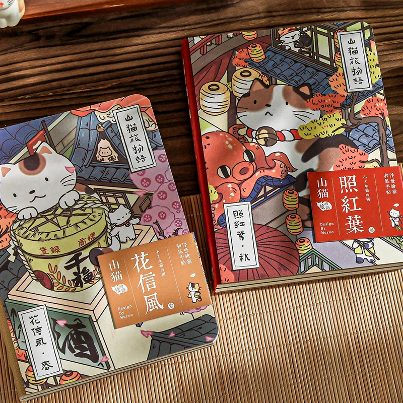 Artistic Cat-Themed Travel Journal and Planner