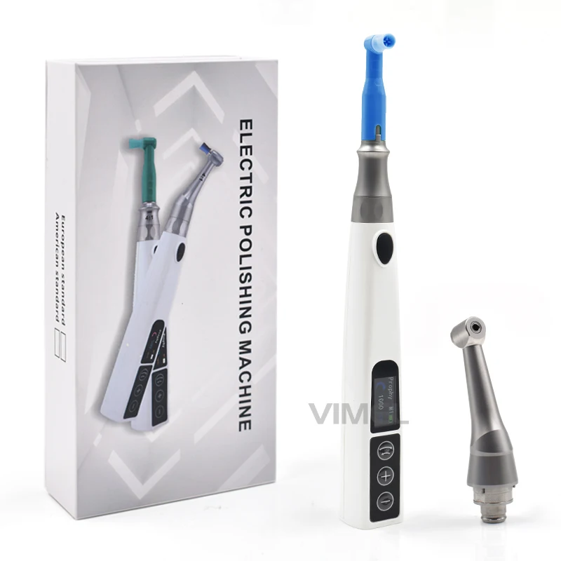 2 in 1 Wireless Dental Electric Motor Polishing Machine With Prophy Angle Removable Head Tooth Cleaning With 2 Head