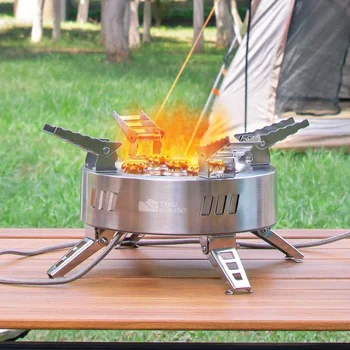 5 헤드 가스 스토브 초대형 파워 오븐 장비, 바람 보호, 야외 캠핑 스토브, 피크닉 요리, 접이식 휴대용 히터