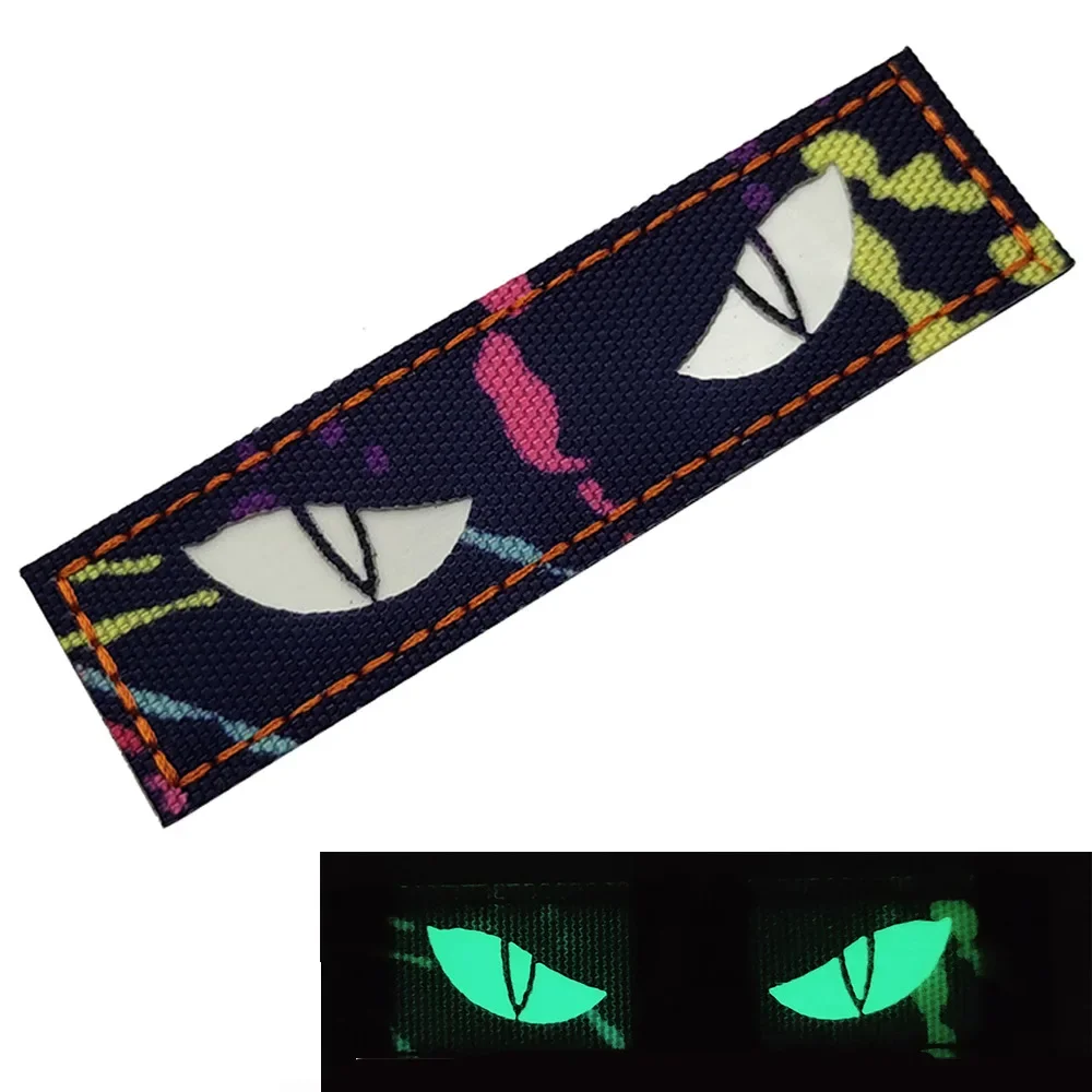 Outdoor Glow-in-the-dark Devil's Eye Cat's Eye Morale Tactical Badge Reflective Pack Sticker Badge Military Patch for Clothing