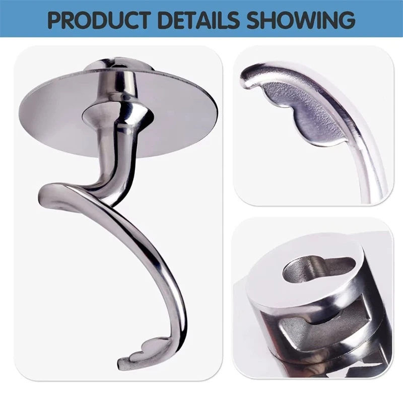 D0AB Flour Mixer Mixing Head Mixer Dough Hook Stand Replacement Stainless Steel Material for KSM90 KSM103 KSM110