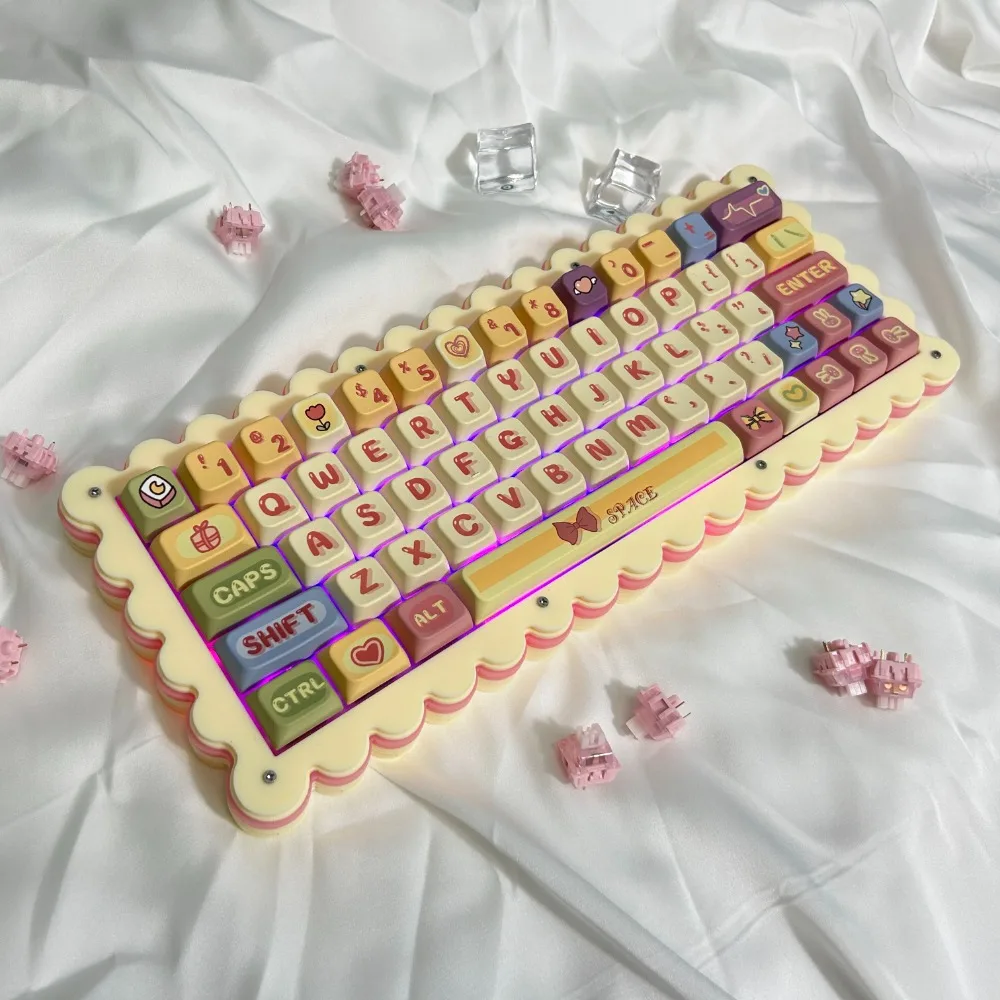 

ECHOME Butter Cookie Mechanical Keyboard Kit Acrylic Stack Wireless Tri-mode HotSwap Custom Cute Office Gaming Keyboard for Girl