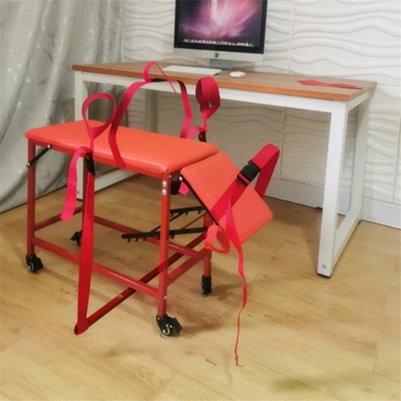 Folding Adjustable Sex Chair Furniture Forced Split Leg Positions Chair Restraint Rope Flirting Handcuffs Bondage Tools Couples bondage sex chair